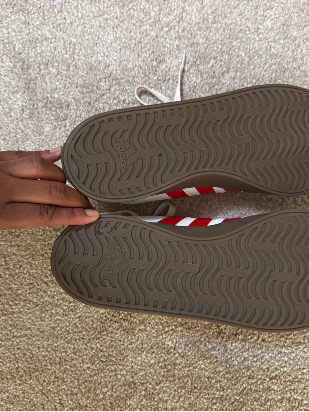 adidas White and Red Low-Top Sneakers - Picture 3 of 3